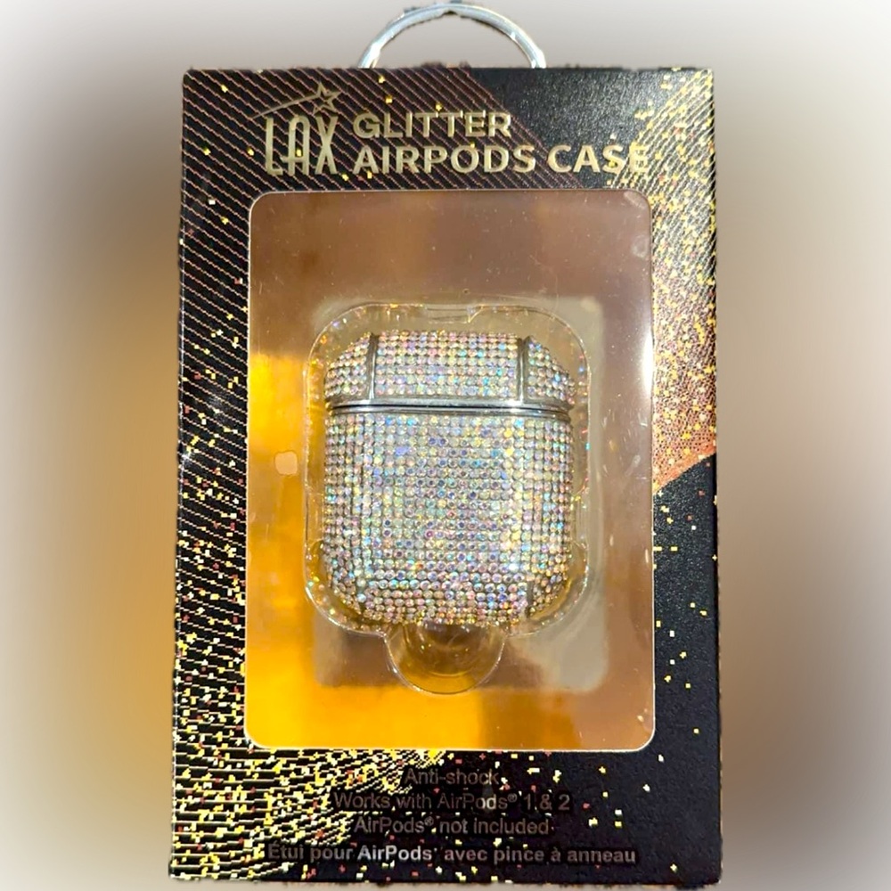 LAX Glitter Airpods Anti-Shock Case for Airpods 1 & 2. NIB.
